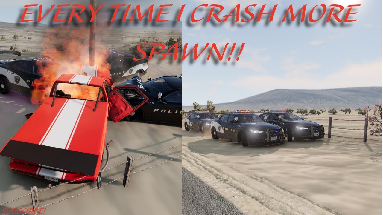 Every Time I crash In Beam NG More Police Spawn!