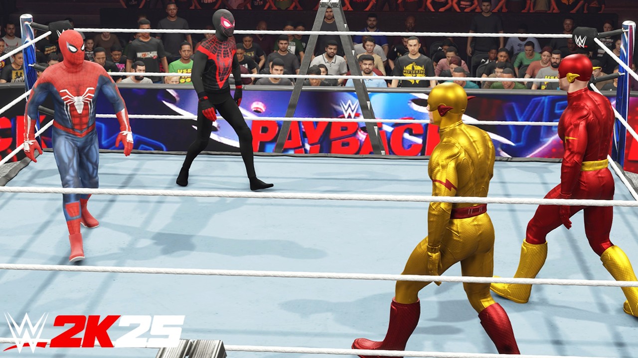Spider-Man & Miles Morales Vs Flash & Reverse Flash | Speed vs Spider-Sense - WWE 2K25 PS5 [4K]