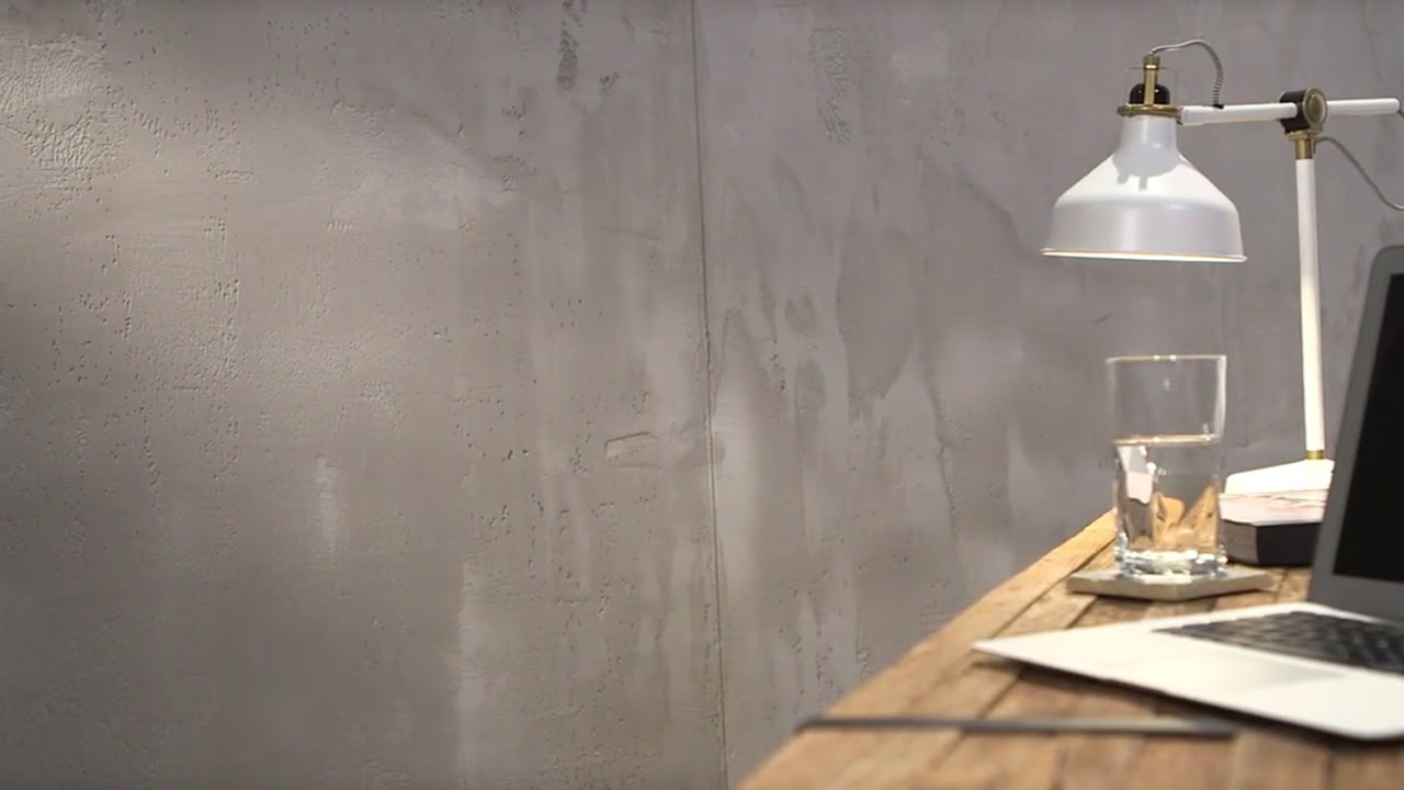 Mineral wall designs: exposed concrete appearance