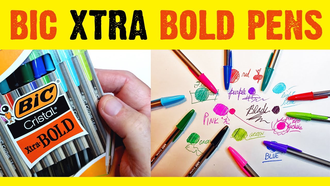 BIC Cristal Xtra BOLD color pen demo / review