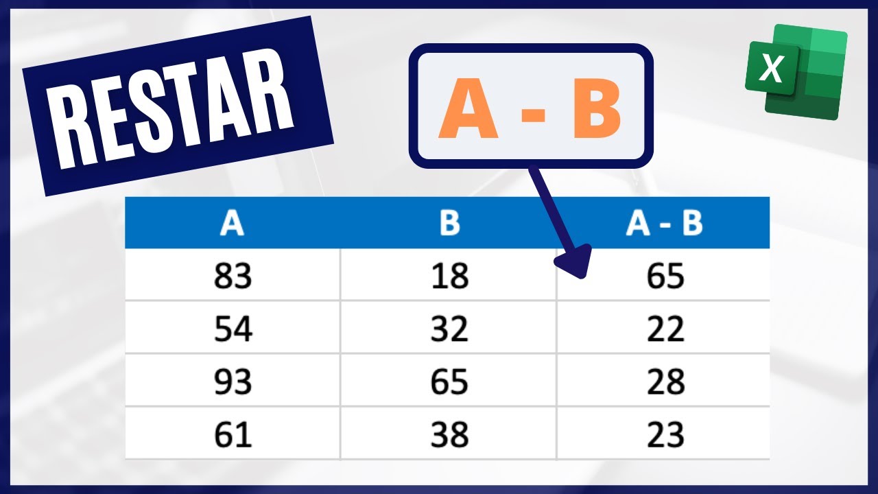 C&oacute;mo RESTAR en Excel ➖