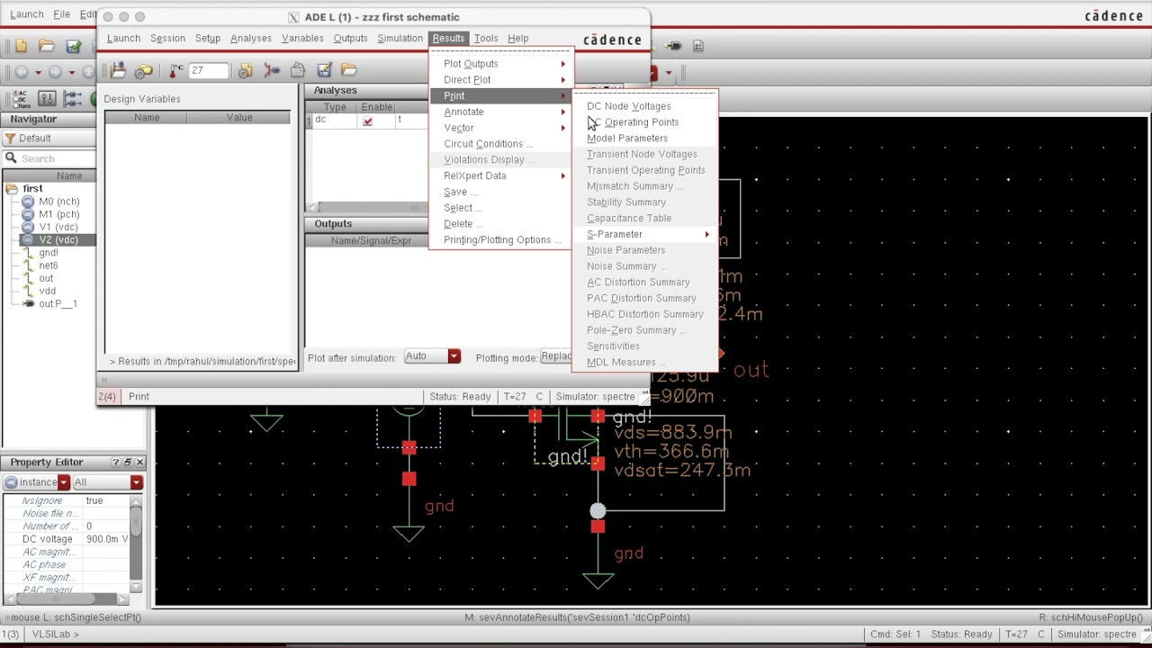 Cadence-2: How to use ADE L & plot VTC of Inverter using DC analysis in Virtuoso || Cadence Tutorial