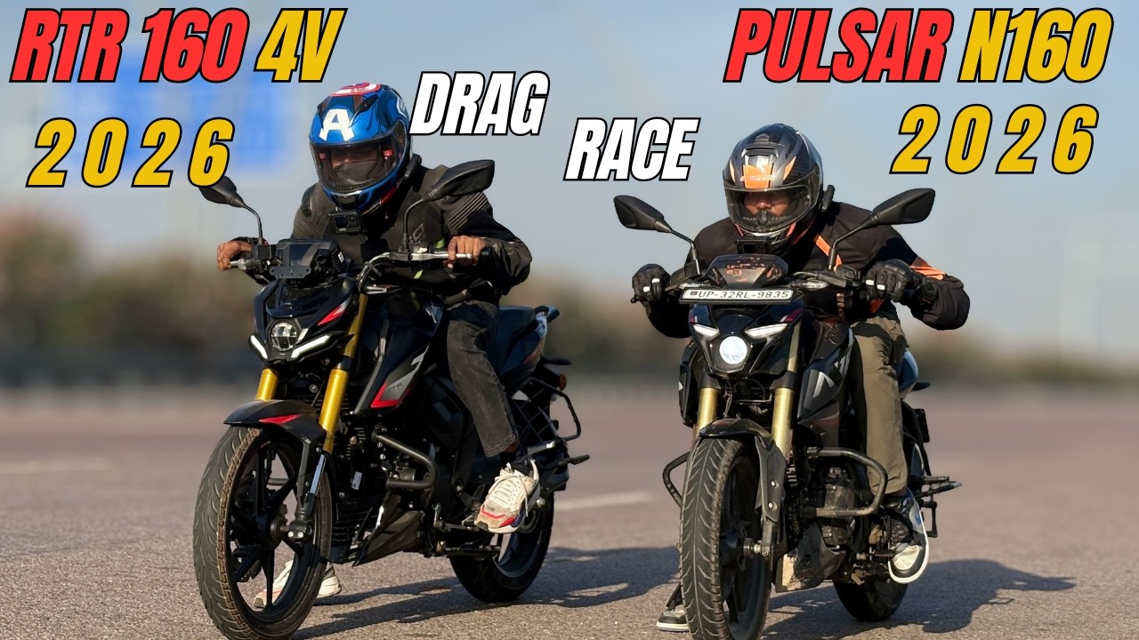 2026 Apache RTR160 4V vs Pulsar N160 Drag Race | The UP46 Rider