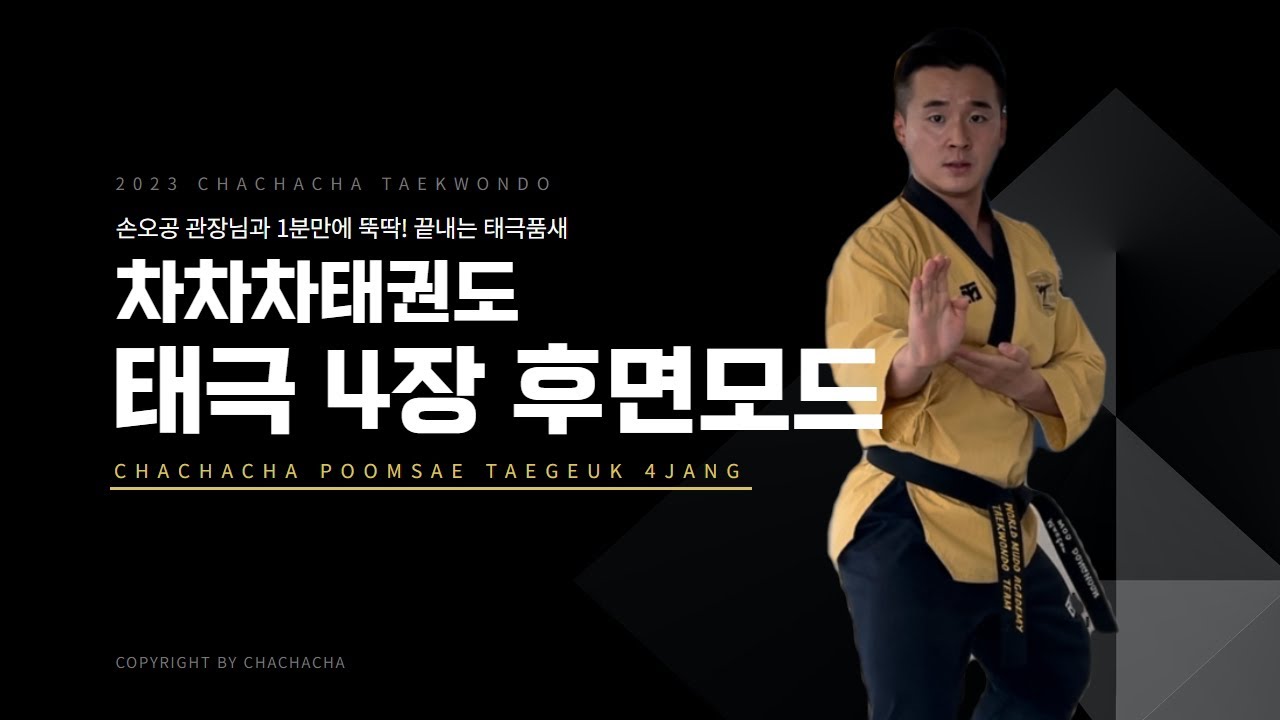 차차차와 함께하는 태극4장 Taegeuk 4(Sa) Jang Back view 🥋 1분만에 배우기 !