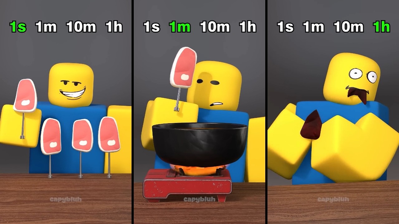 Roblox 1s vs 1m vs 1h - Roblox animation