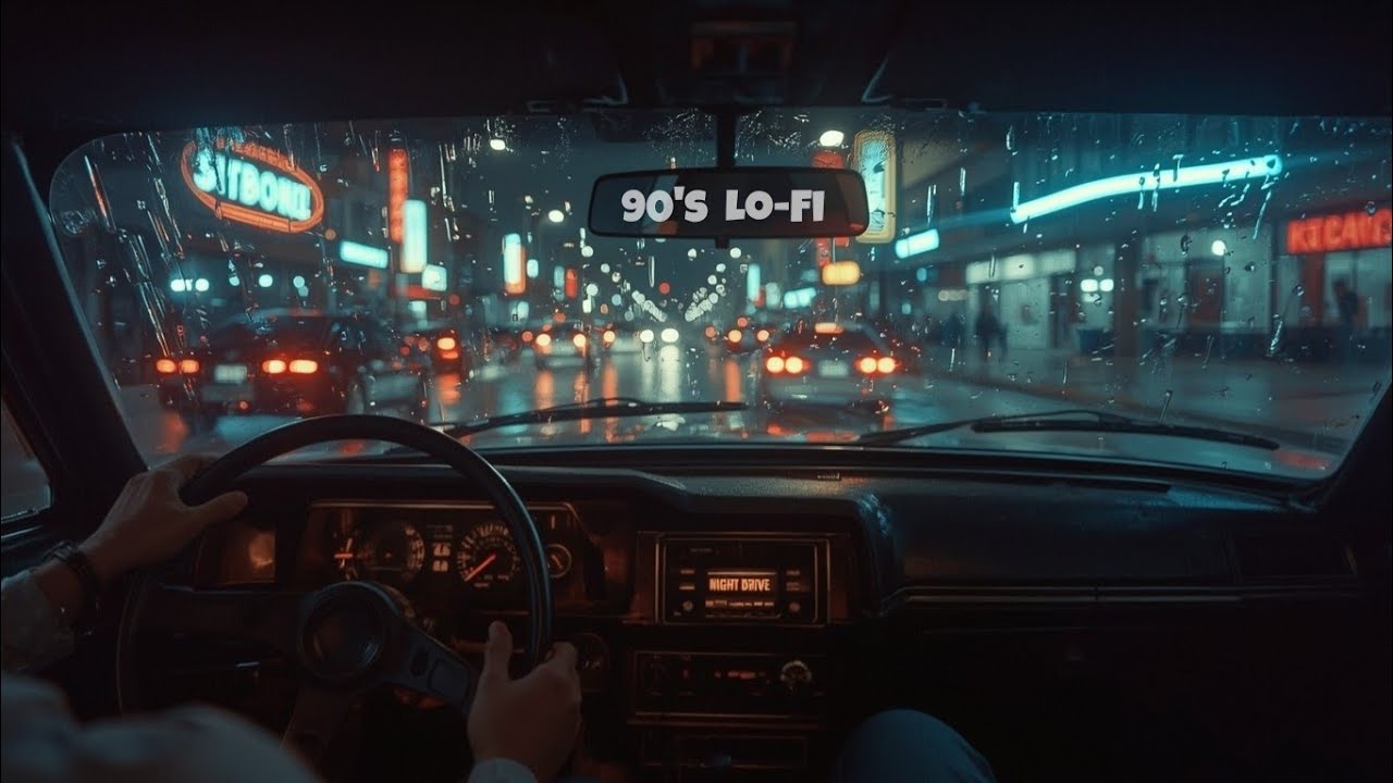 90's Night Drive Lo-Fi ~ Melancholic Beats to Relax/Study