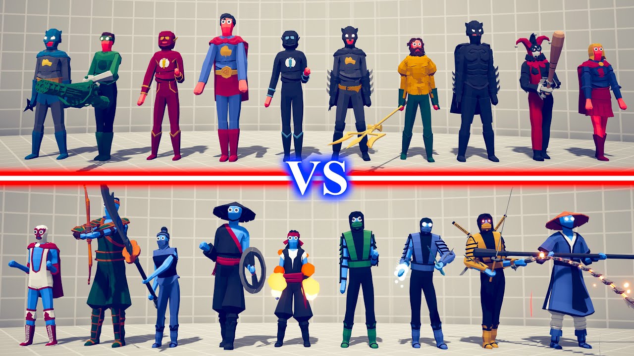 DC COMICS Team vs MORTAL KOMBAT Team - Totally Accurate Battle Simulator TABS