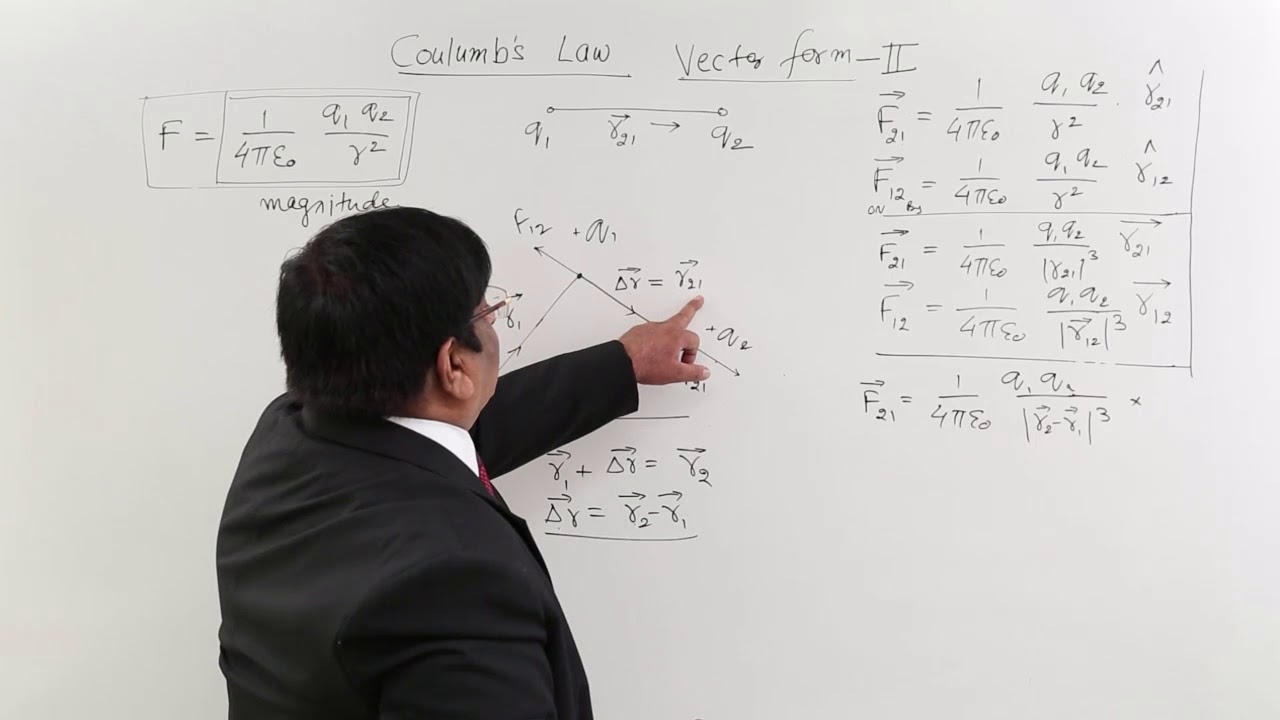 Class 12th – Coulomb's Law - Vector form 2 | Electric Charges and Fields | Tutorials Point