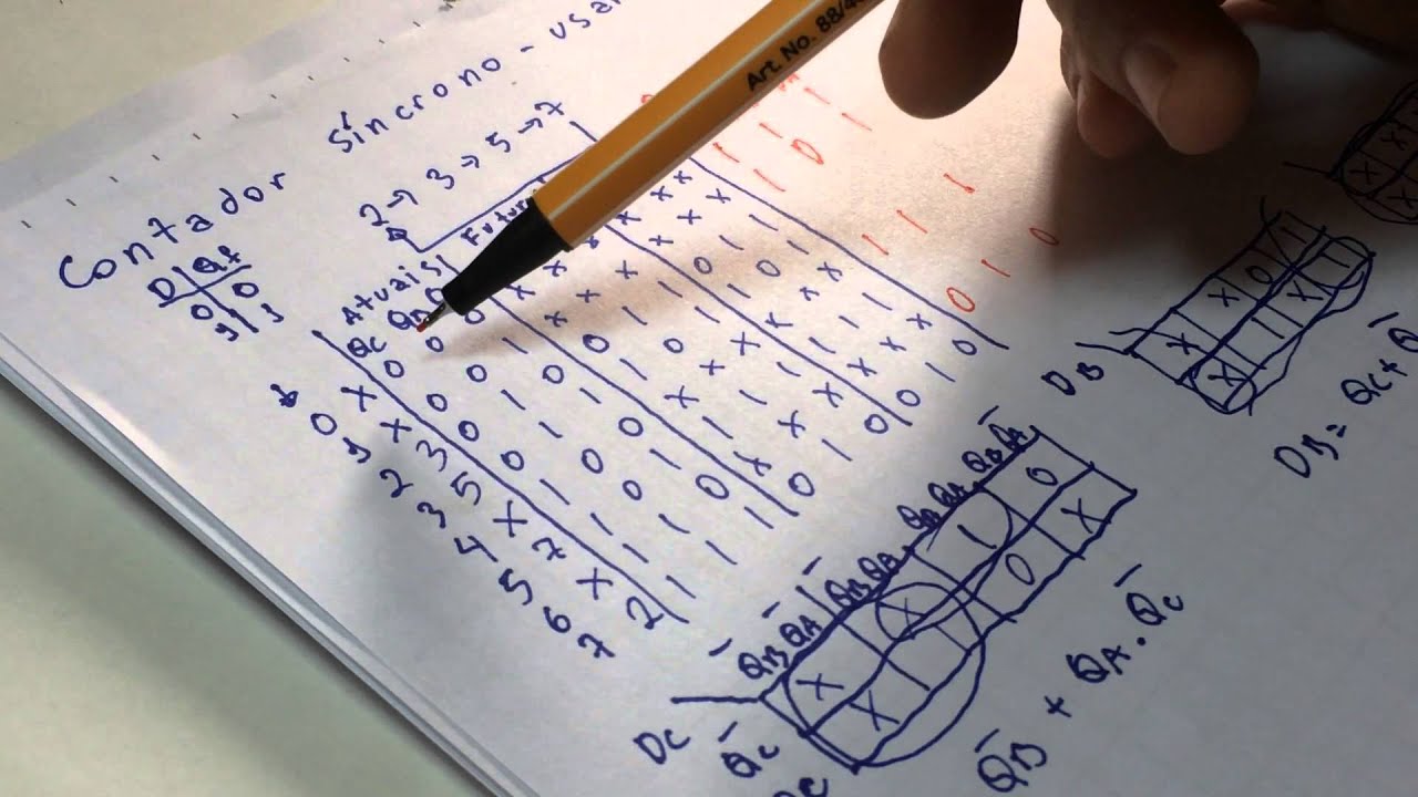27ª Aula de Eletrônica Digital - Contador números primos sincrono usando FF D