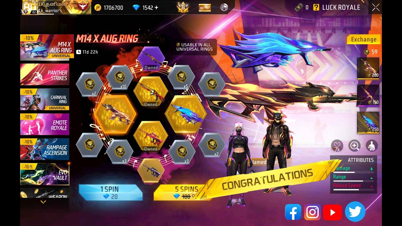TODAY RING EVENT |  M14 VS AUG | HOW MUCH FOR TOTAL DIMOND | LK_GAME_PLAY | TAMIL PLAYER |