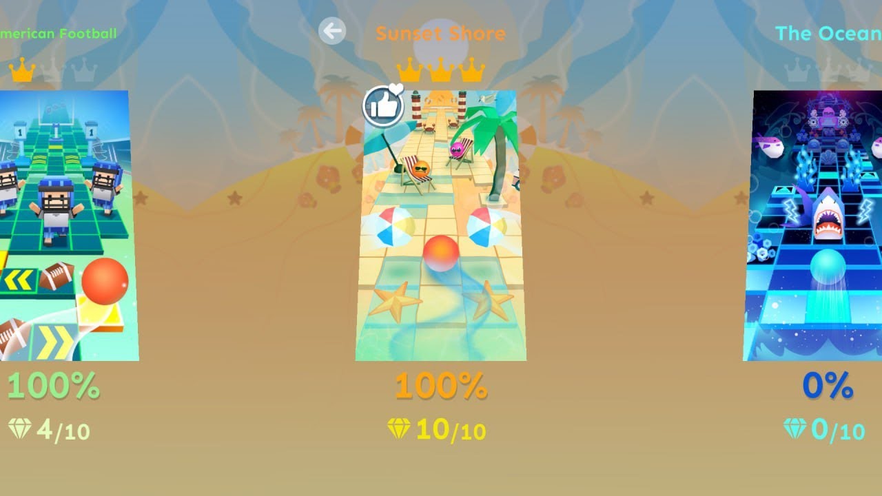 [Rolling Sky Community Edition PC] Sunset Shore (10 Gems, 3 Crowns) RSCE PC
