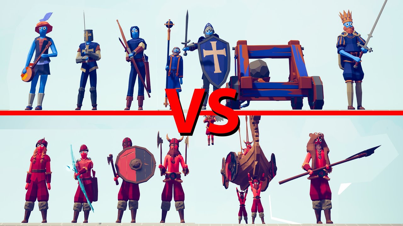 MEDIEVAL TEAM vs VIKING TEAM - Totally Accurate Battle Simulator TABS