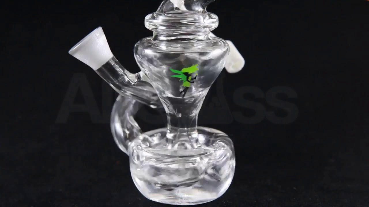 AllGlass.com - MJArsenal Merlin Blunt Bubbler Mini Recycler Travel Rig Function Watertest