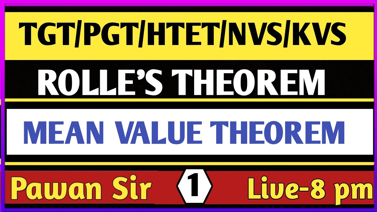 CALCULUS || ROLLE'S THEOREM || LANGRANG MEAN VALUE THEOREM