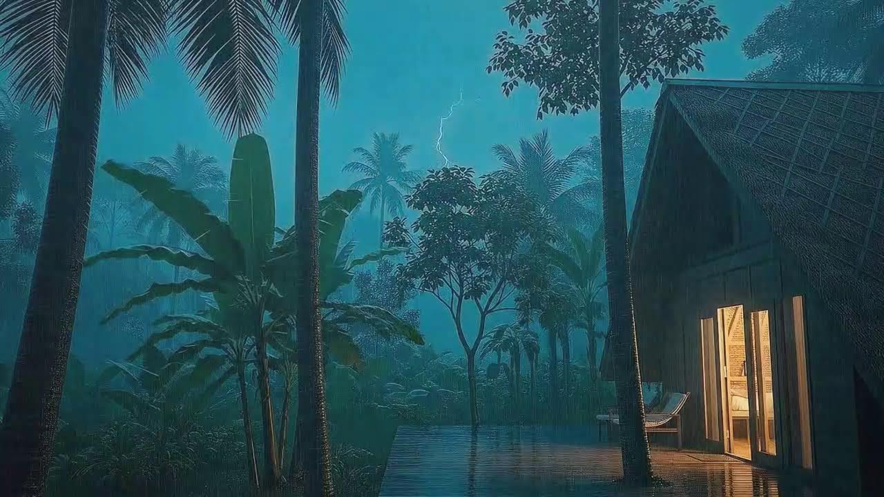 Instant Sleep with Soft Rainfall and Low Rumble at Cozy Cabin 🌧️