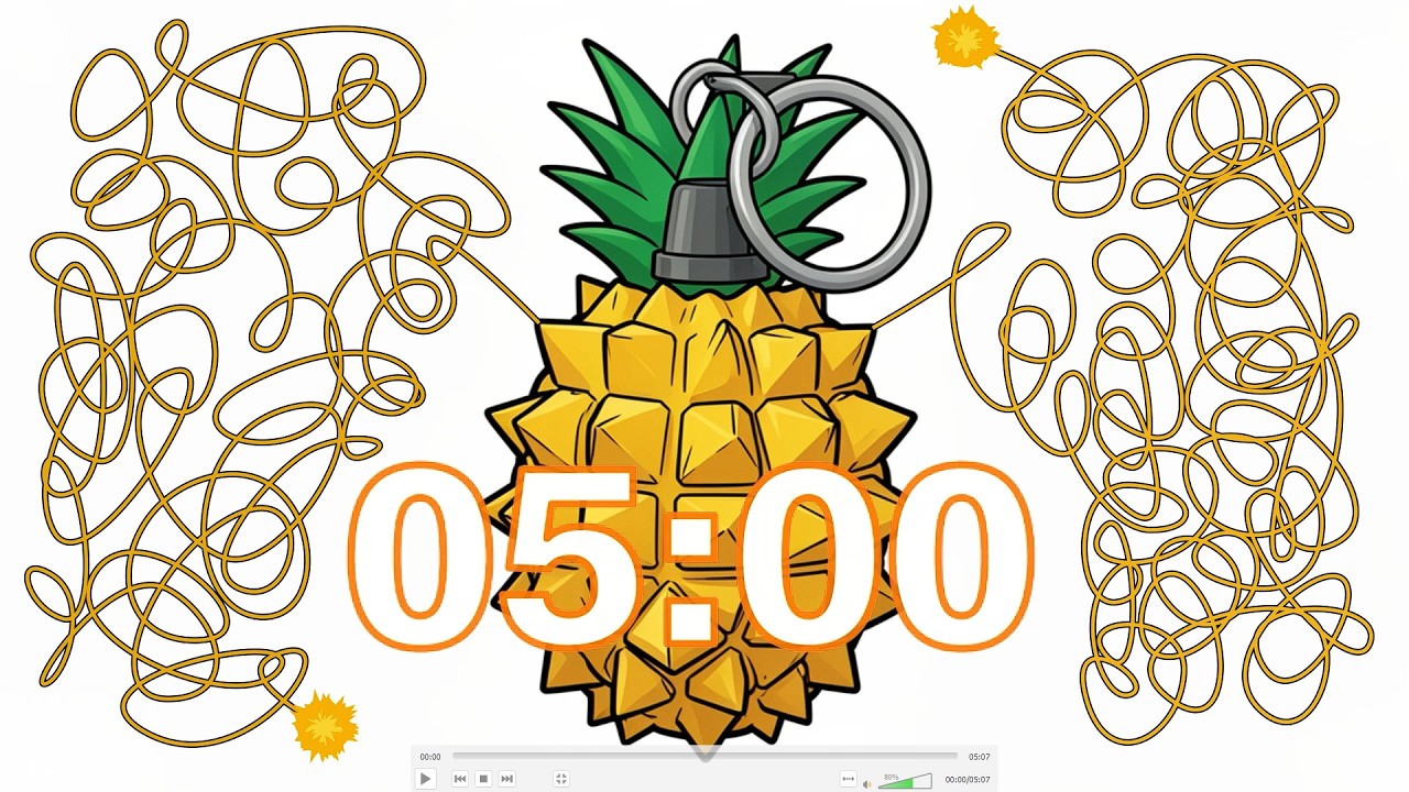 5 Minute Pineapple Grenade Timer 🍍💣 | Fun Classroom Countdown Clock