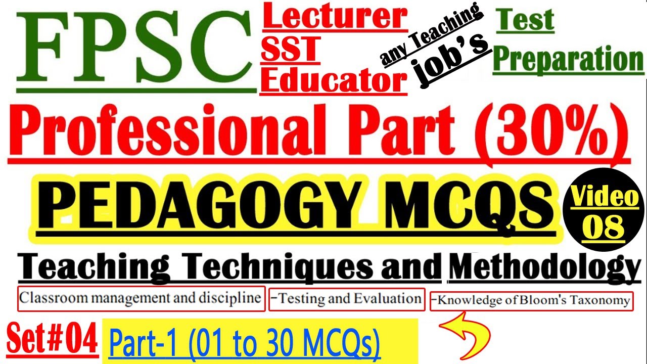 FPSC Pedagogy MCQs Test Preparation Video 8 | FPSC Pedagogy all mcqs for Lecturer test | InfoUstaad
