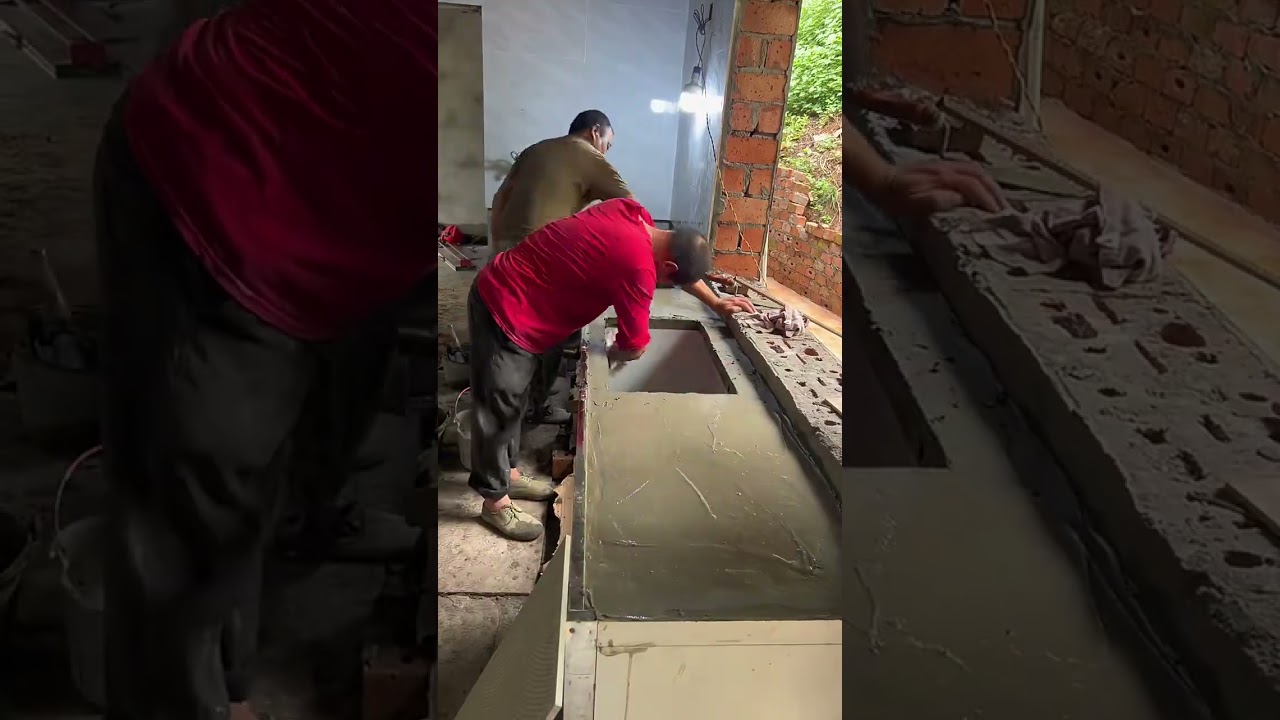 今天是師傅建房最後一天 給大家看看水泥灶台如何建造