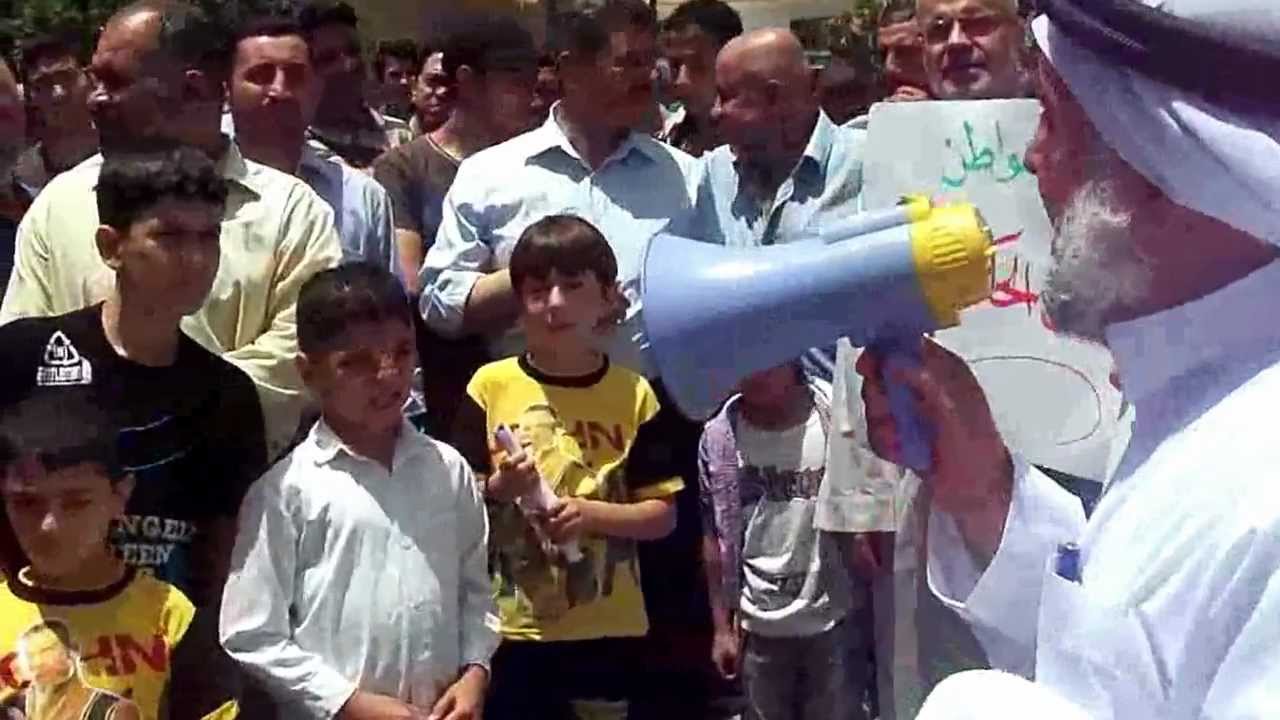 الوقفة الاحتجاجية -عين جنا 15-6-2012 (قناة اليرموك)