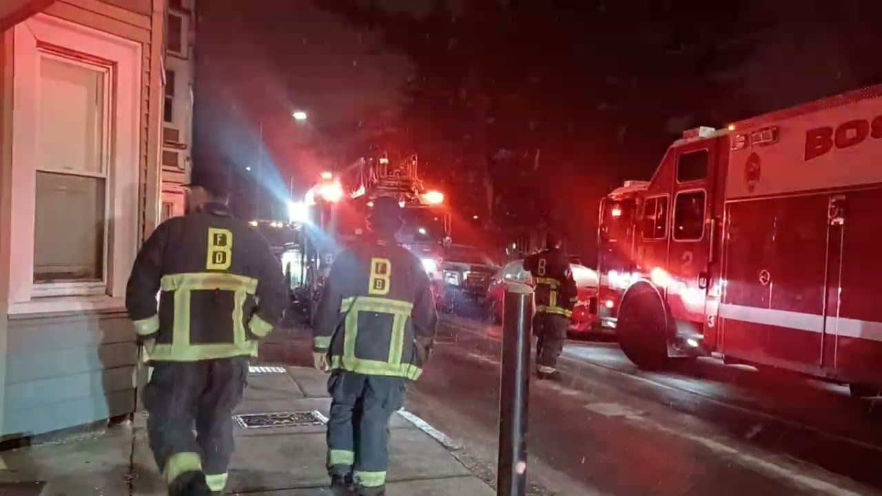 Boston fire department responding to the box on Parker street. January 21, 2026