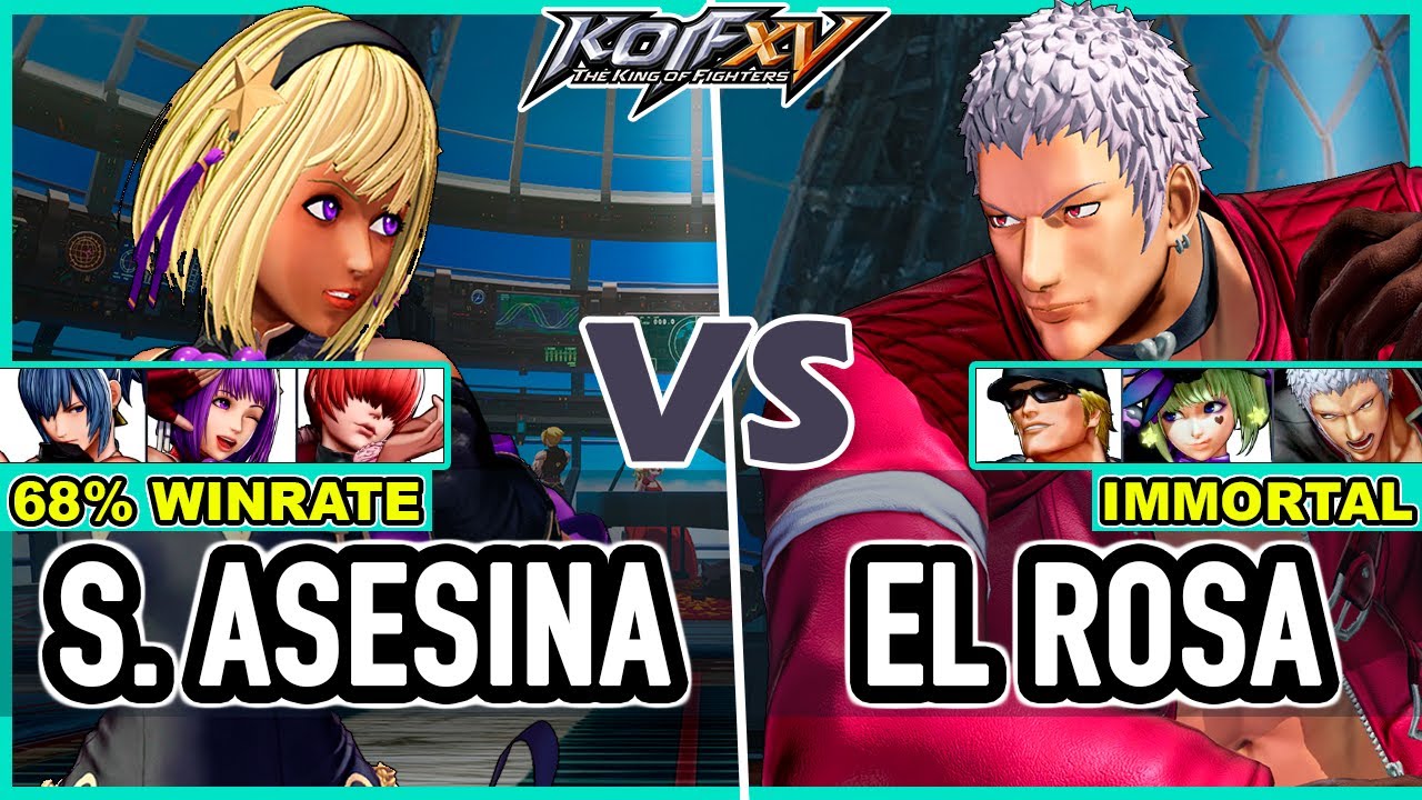 KOF XV 🔥 Shermie Asesina (Shermie/Athena/Leona) vs El Rosa (Clark/Sylvie/O.Yashiro)
