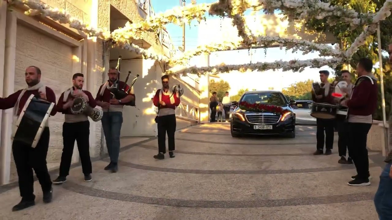 استقبال عرسان مميز مع فرقة الاصايل لزفة العريس والعراضة الشامية 0599327910