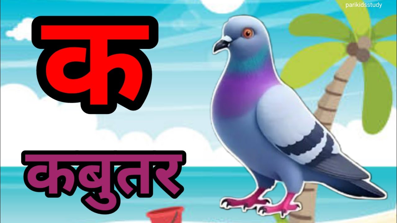 क से कबुतर, ख से खरगोश, कखगघ, हिन्दी वर्णमाला, हिन्दी, Rhymes, k se kbuter, parikidsstudy