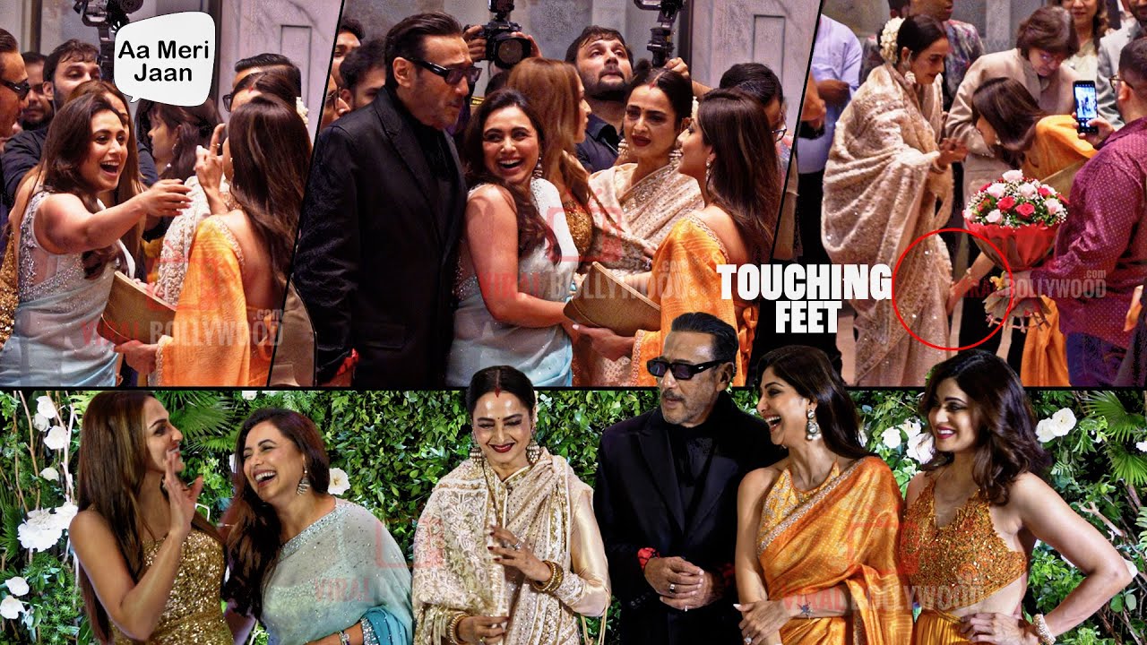 Shilpa Shetty Touch Rekha Feet, Rani Mukerji HUG Shilpa and Rekha ICONIC MOMENT in Public