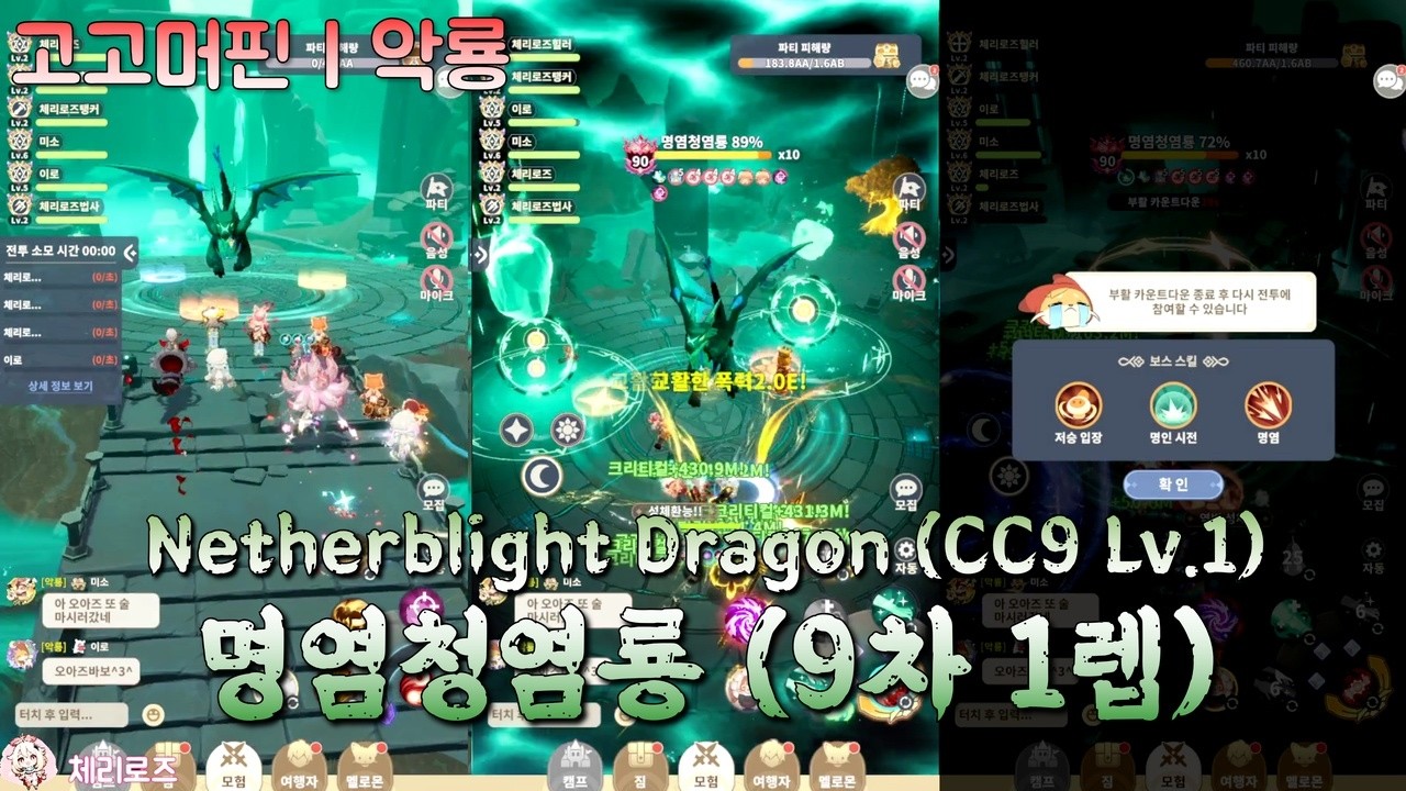 고고머핀 | 명염청염룡, 패턴 완벽 정리! (CC9 Lv.1) [쿠키있음]