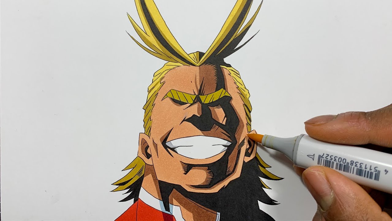 How to Draw All Might Easy - My Hero Academia (Boku No Hero Academia / 僕のヒーローアカデミア )