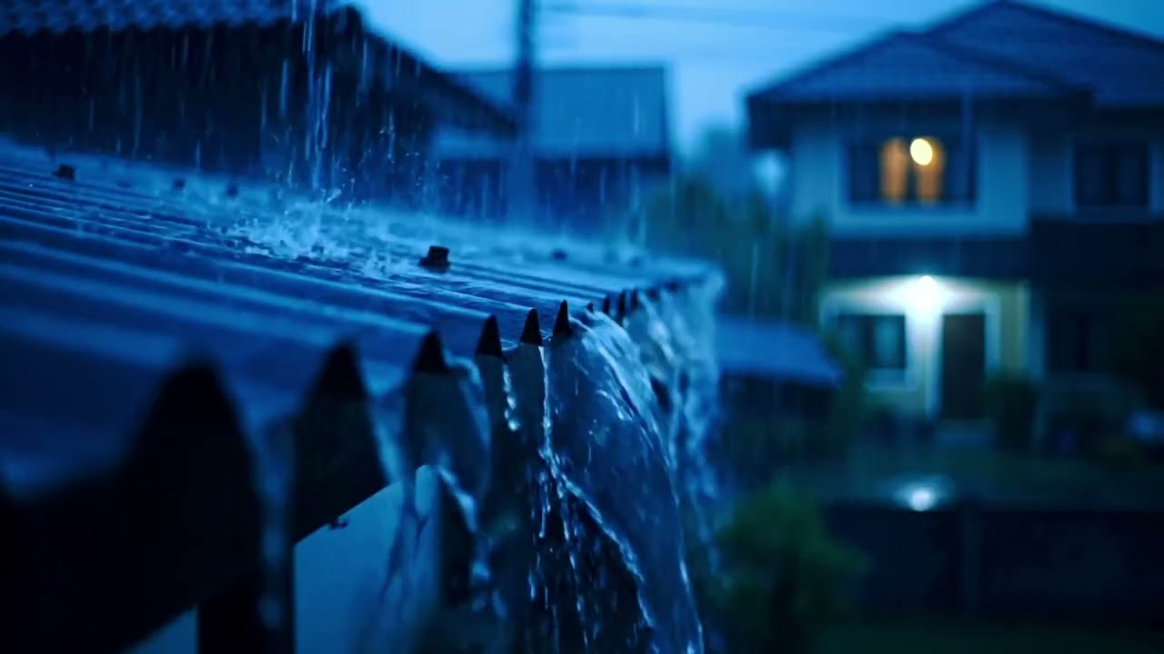Gentle Night Rain on Tin Roof ASMR Cozy Aesthetic Ambience for Relaxing, Studying & Calm Sleep 300