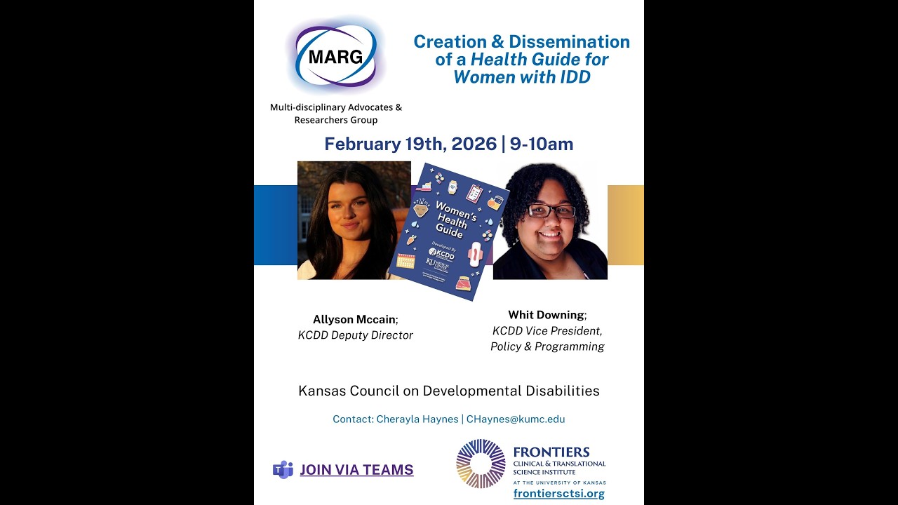 MARG Presenter Whit Downing & Allyson McCain | Women's Health Guide for women with IDD