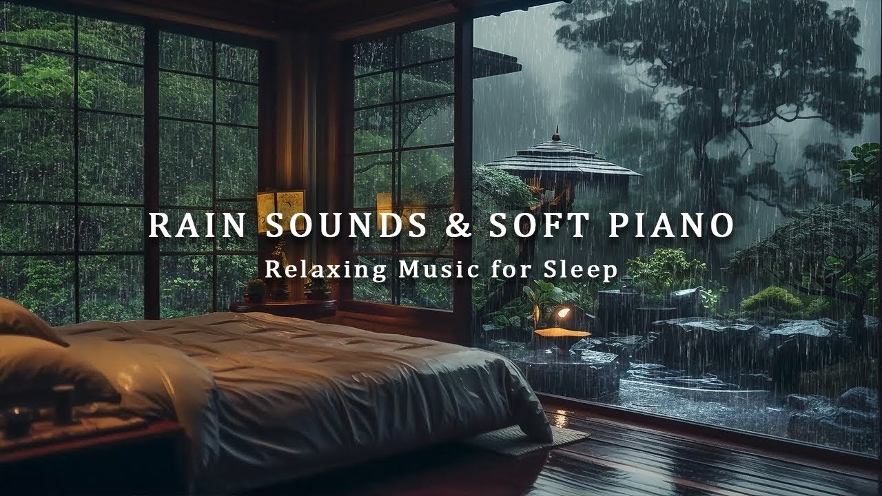 Relaxing Sleep Music – Warm Bedroom Rain at Night