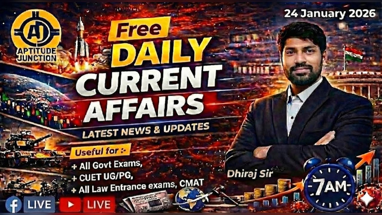 Daily News Hook: 25 Jan Daily Current Affairs 2026 | Best for MBA, LAW & Govt Exams