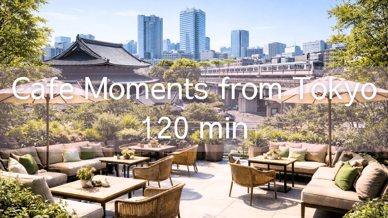 Tokyo Temple Terrace Café BGM | 120min Relaxing Piano & Japanese Instruments