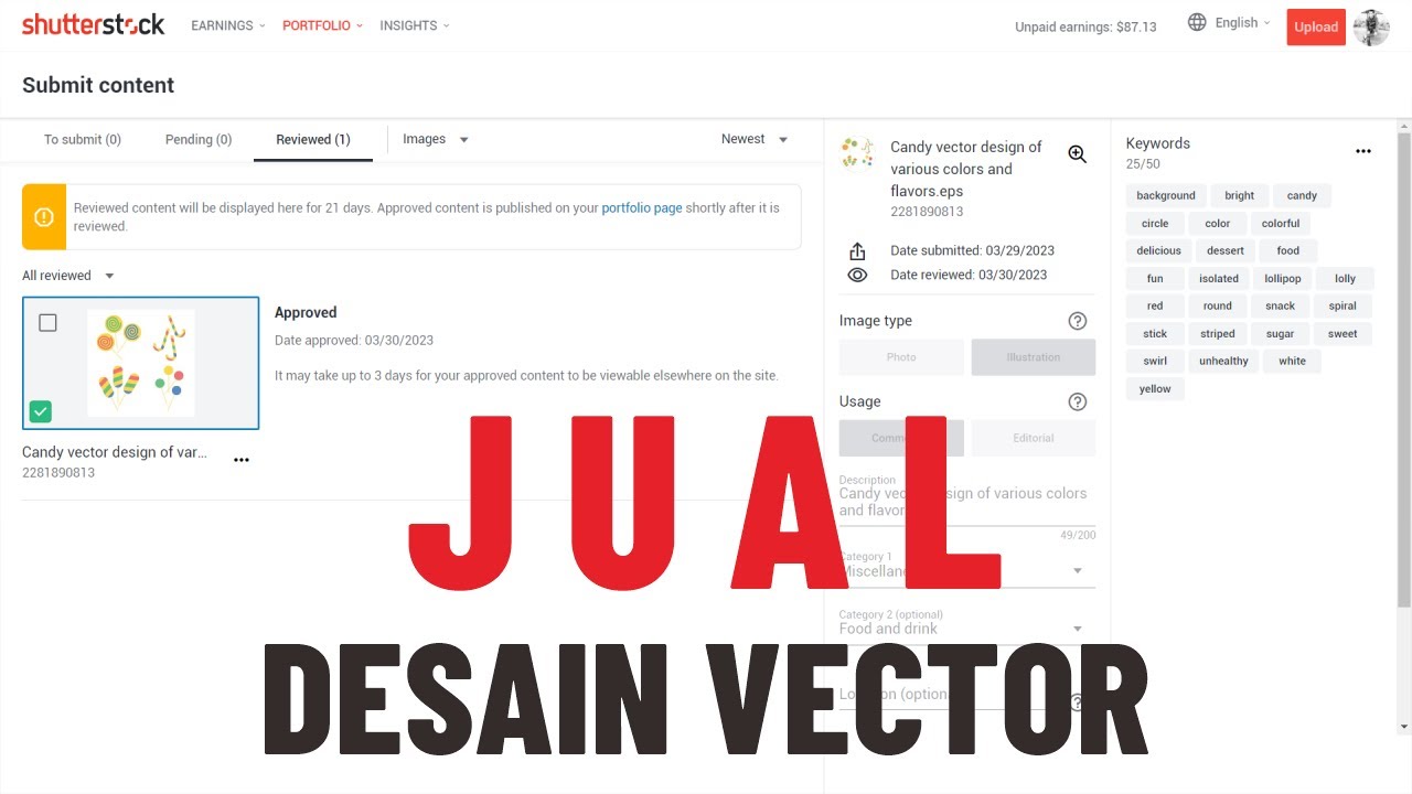 Upload & Jual Desain Vector Di Shutterstock