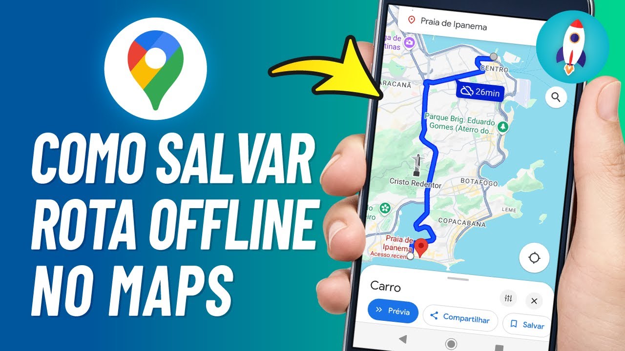 Como Salvar Uma ROTA no Google Maps - Salvar TRAJETO OFFLINE