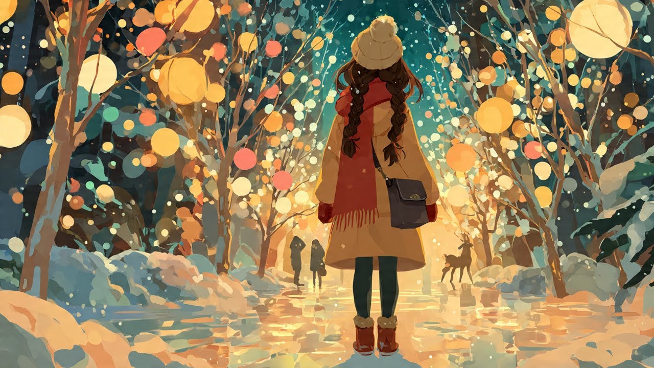 Seoul Forest Winter Light Walk | Soft Ambient Winter Lofi for Relaxing Nigh