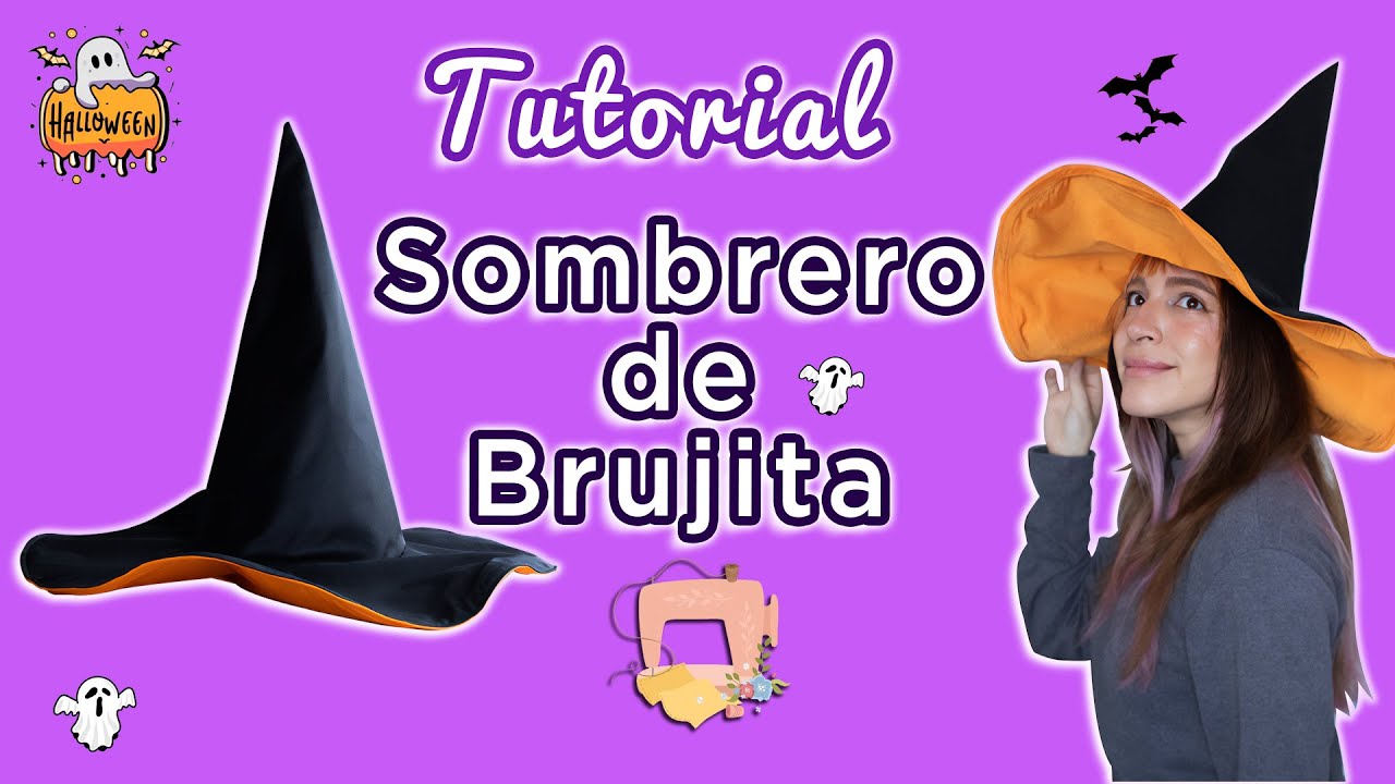 🎃 ¿CÓMO HACER UN SOMBRERO DE BRUJA? | TUTORIAL para tu cosplay / disfraz de Halloween | Angie 💗🧵