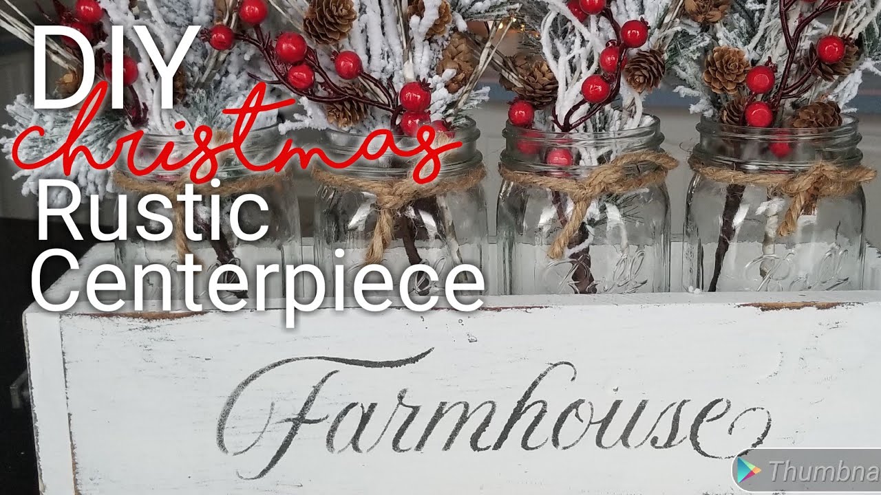 DIY Christmas Rustic Centerpiece: How to build a rustic mason jar wooden box