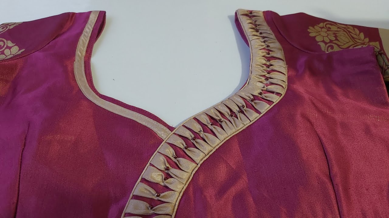 Design U 56. popular blouse back neck one side patch work design || latest one side patchwork design