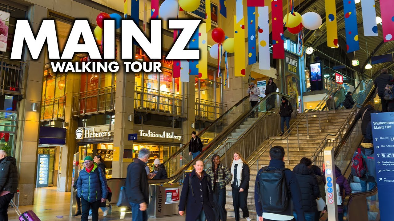 Mainz 2025 🇩🇪 4k Walking Tour Mainz Altstadt, Mainz Hauptbahnhof, Mainz Cathedral | Walk Germany