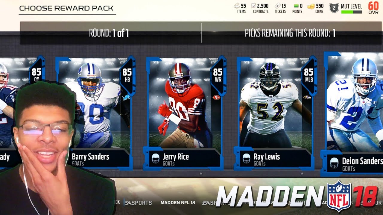 MUT 18 - Choosing My GOAT Player! Pre-Order Bonus Pack Opening !! Madden 18 Ultimate Team Gameplay