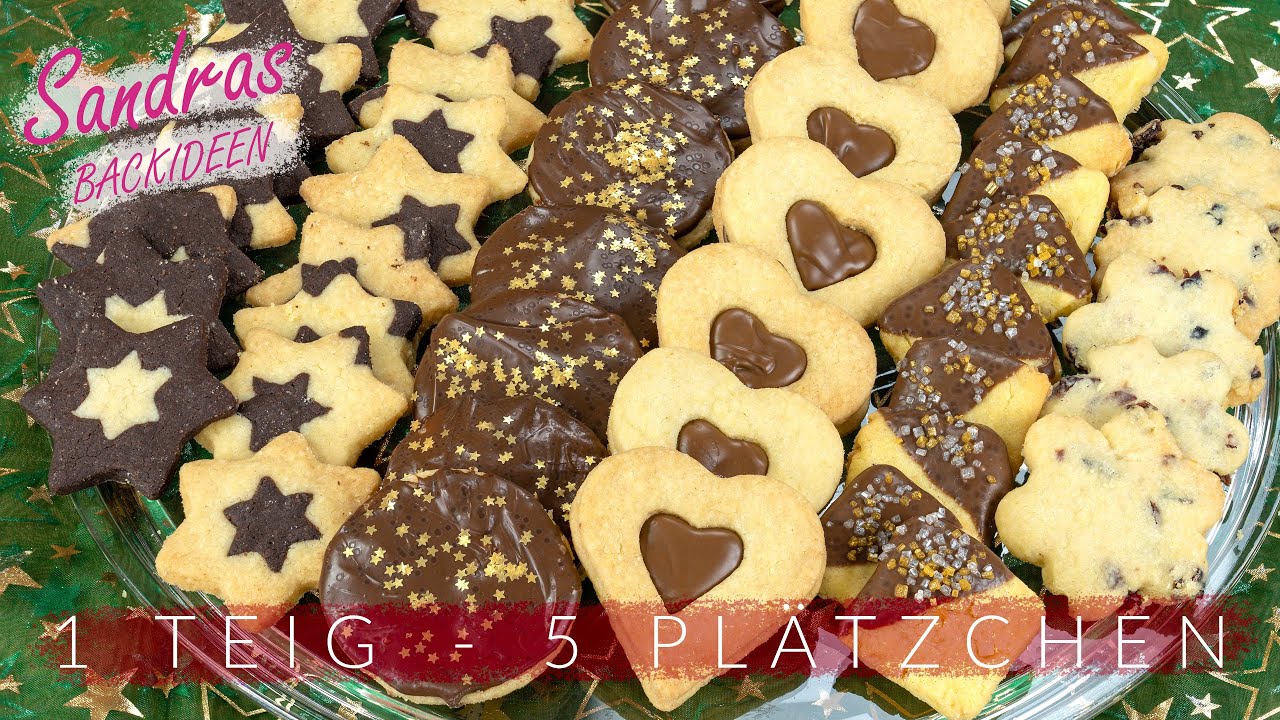 1 Teig 5 Kekse 🍪 - Leckere Weihnachtsplätzchen schnell & einfach / Plätzchenrezept 1-2-3-Mürbeteig