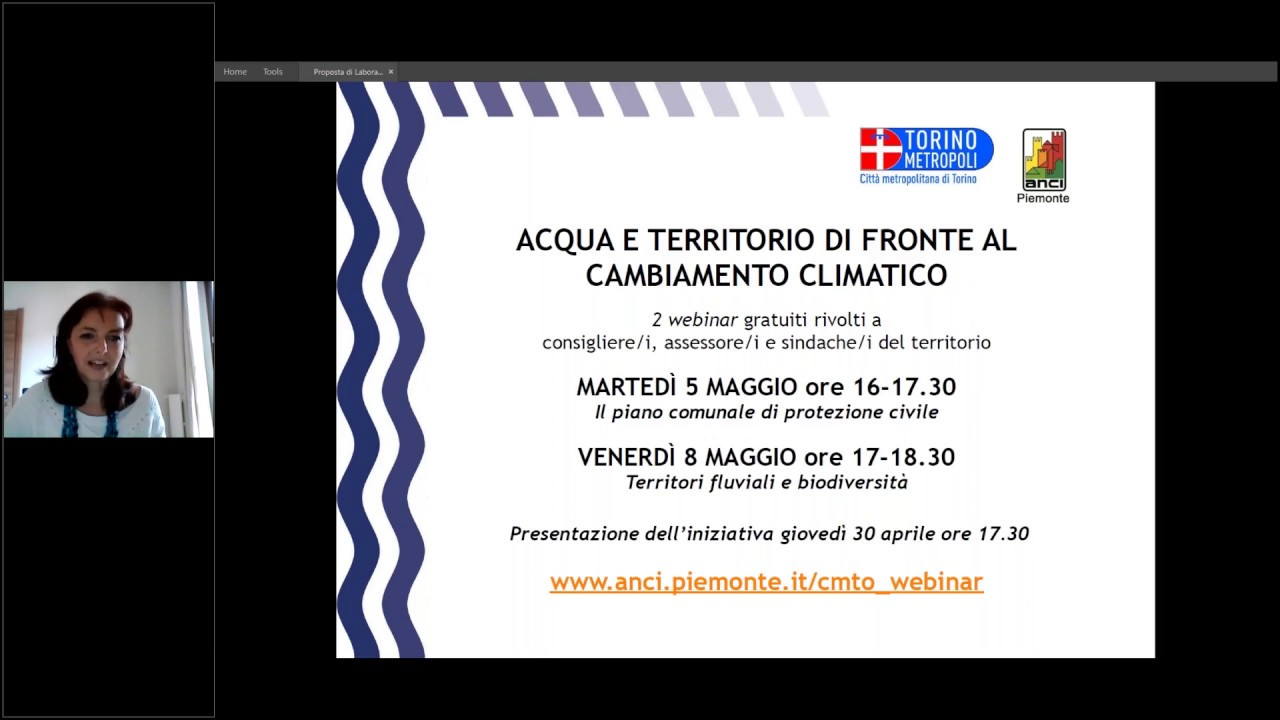 Presentazione dei webinar Acqua e territorio