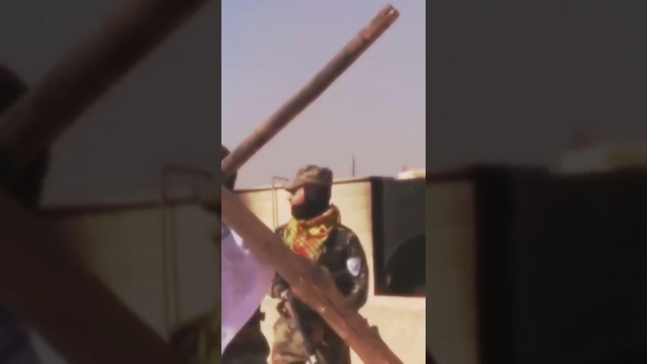 Assyrian Christian fighters rebuilt cross on top of a church after Battle of Mosul (2016-17) #fyp