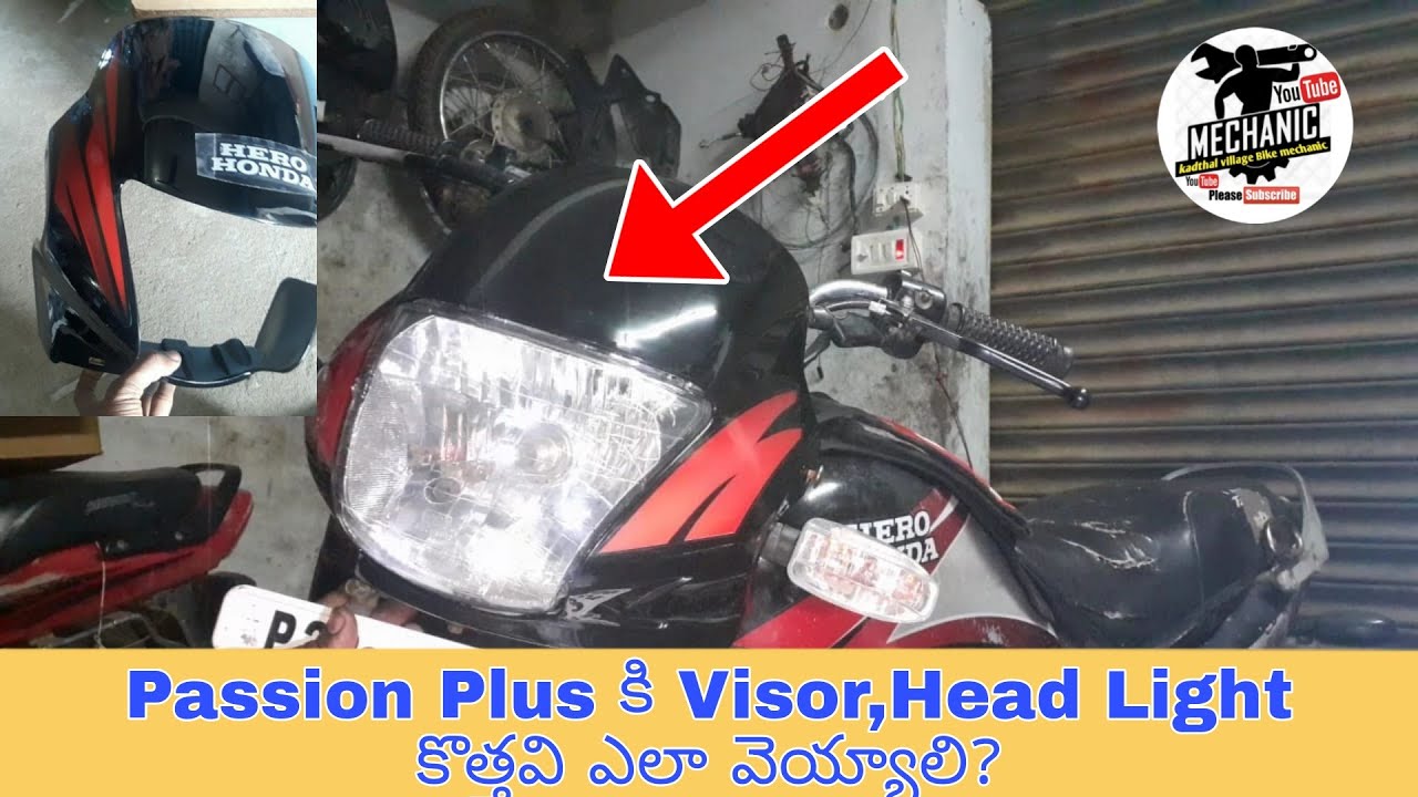 How To Change Passion Plus Head Light, Visor Unit||Kadthal Village Bike Mechanic