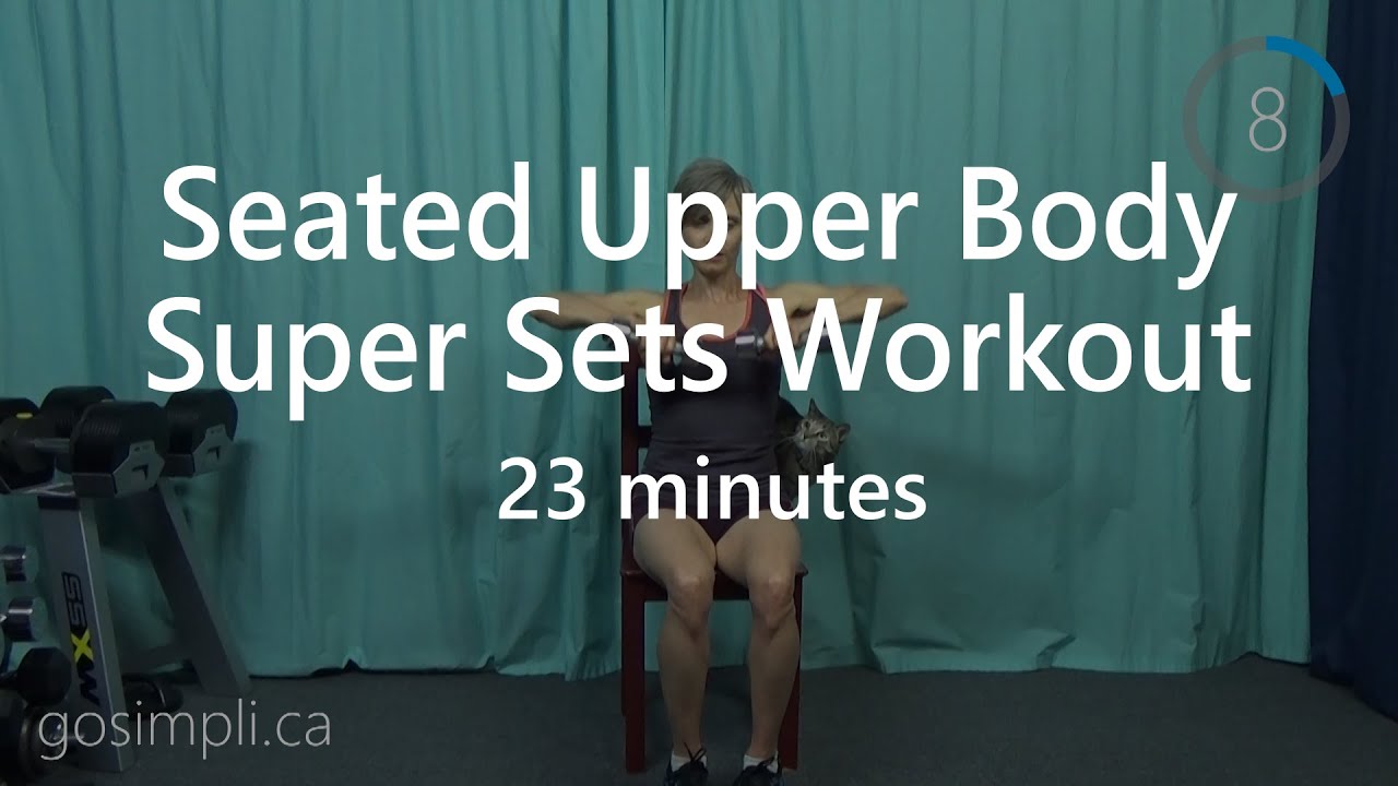 Seated Upper Body Super Sets: Chair Arms Shoulders Back Fire Burnout featuring our Cat/Kitty *Boot*