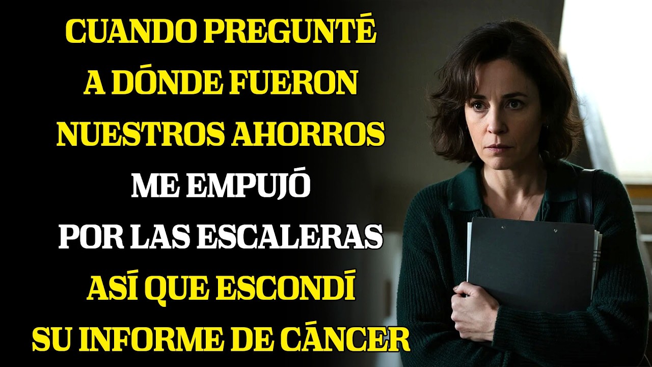Me empujó por escaleras; oculté su informe médico y esperé