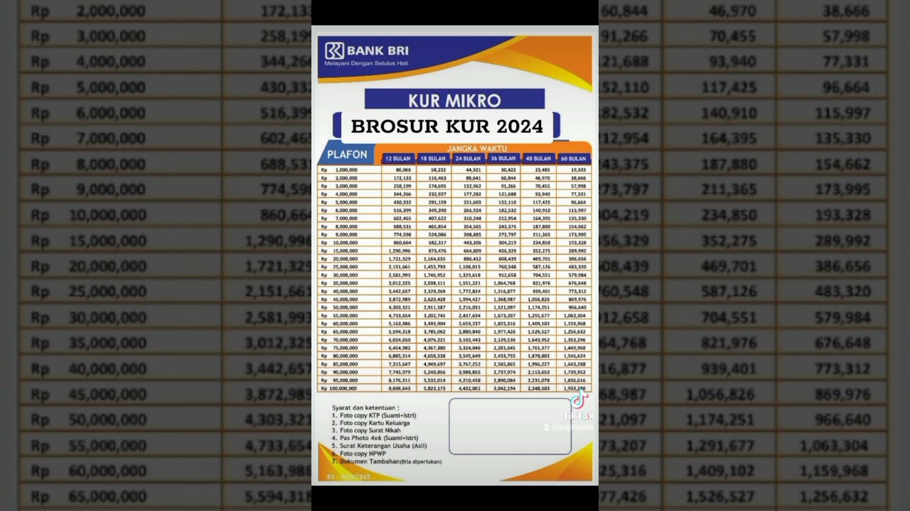 brosur KUR BRI tahun 2024